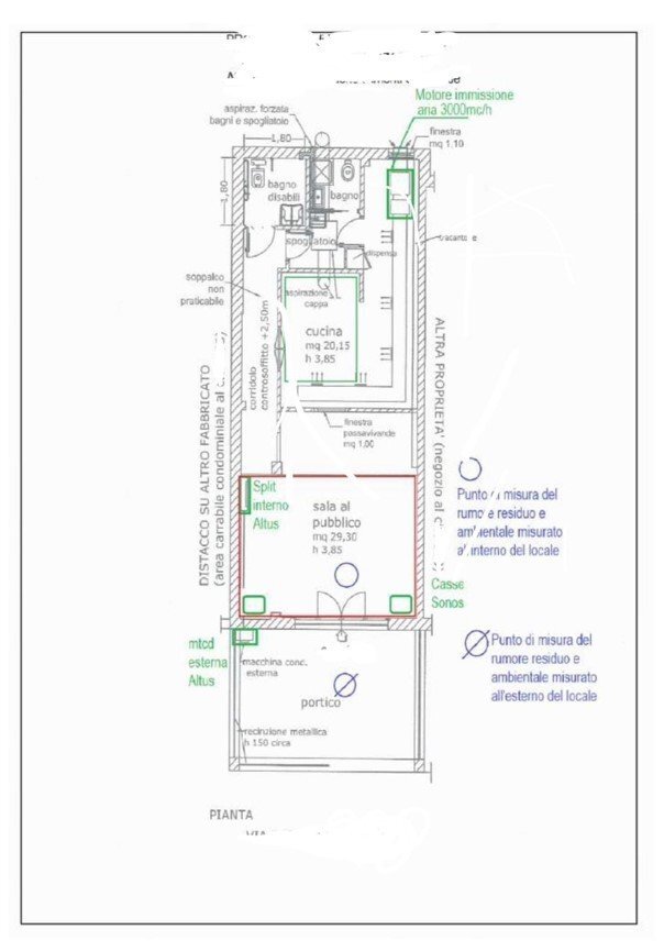 Ristorante via dei Ciclamini, 108, Roma - planimetria 1