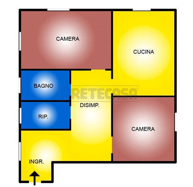 Planimetria - Trilocale Via Garibaldi is 457  375, Messina - planimetria 1