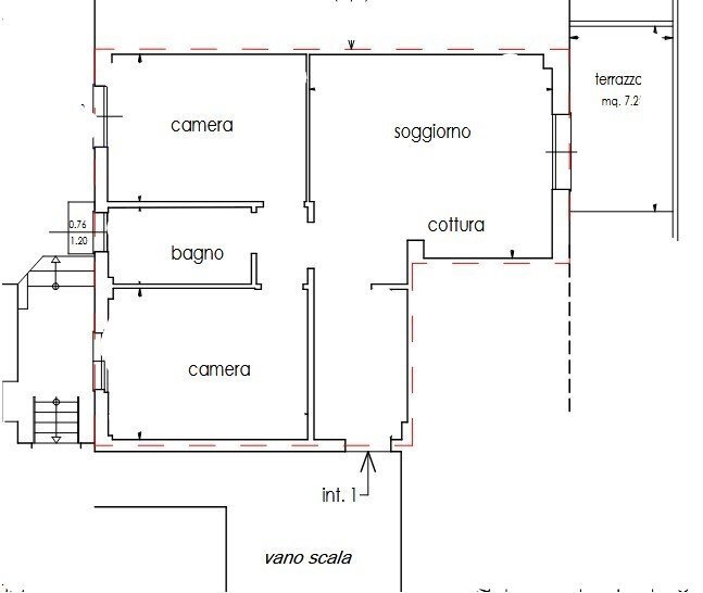 1.jpg - Four-room apartment at auction Località Roncolongo 1, Santo Stefano d'Aveto - floor plans 1