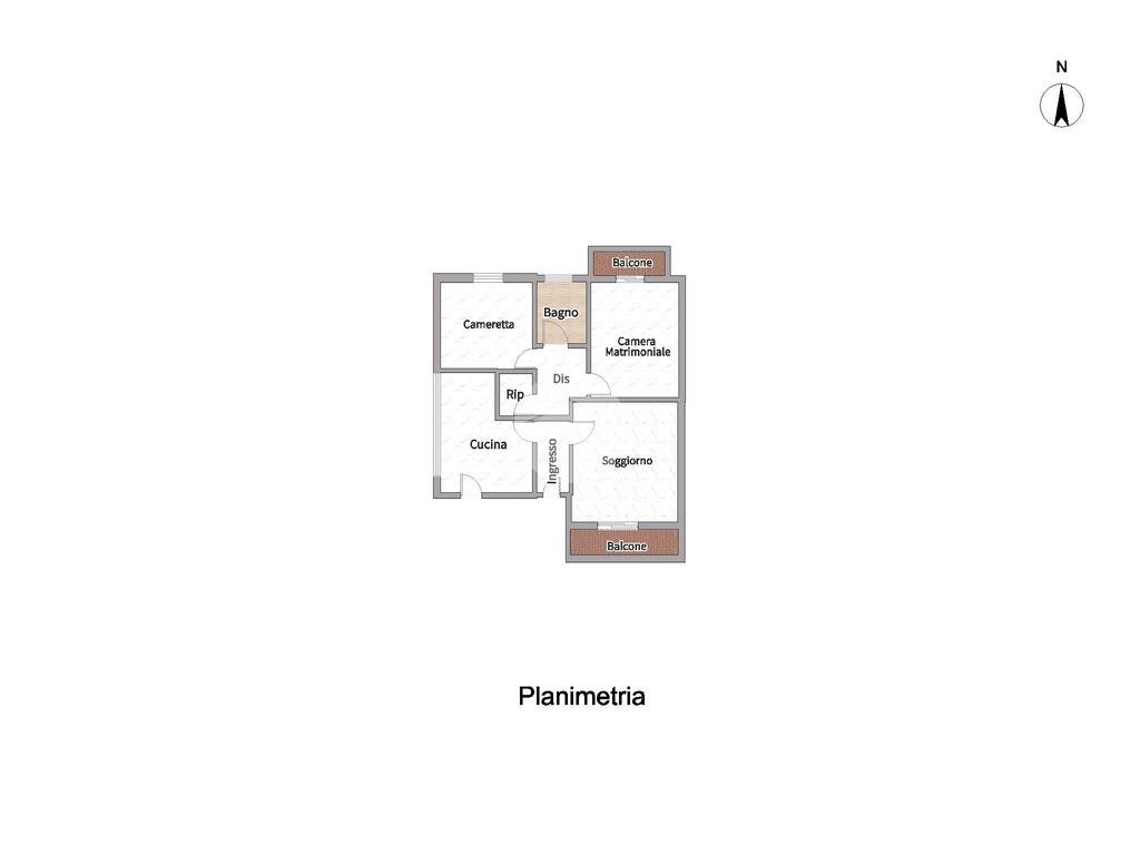 Three-room apartment Via Arona, Bollate - floor plans 1