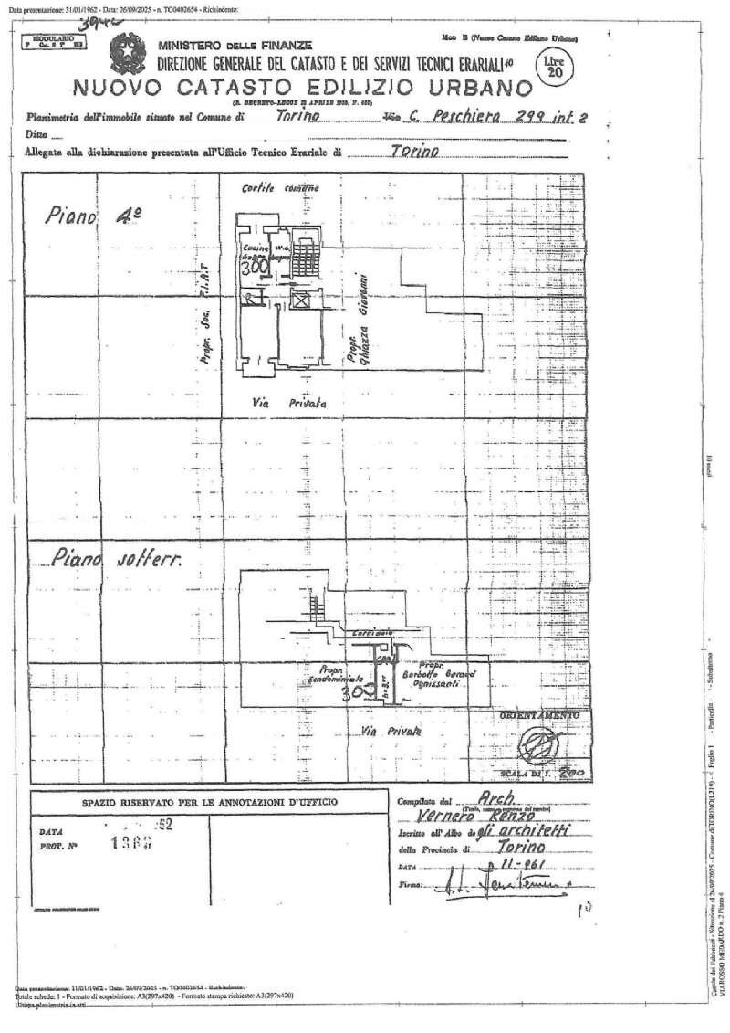 planimetria - Three-room apartment via Medardo Rosso, 2, Torino - floor plans 1