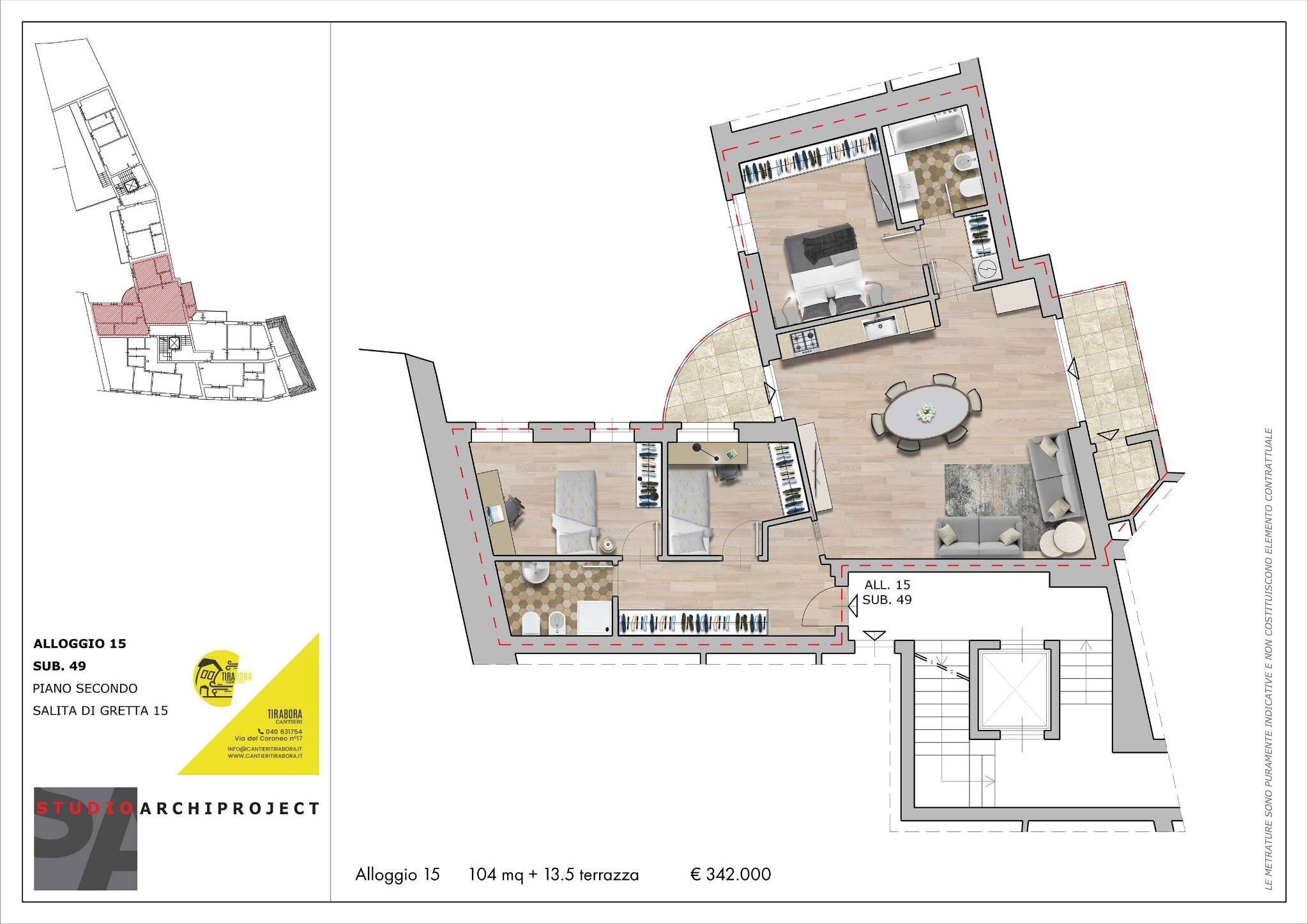Quadrilocale salita di Gretta, 15, Trieste - planimetria 1