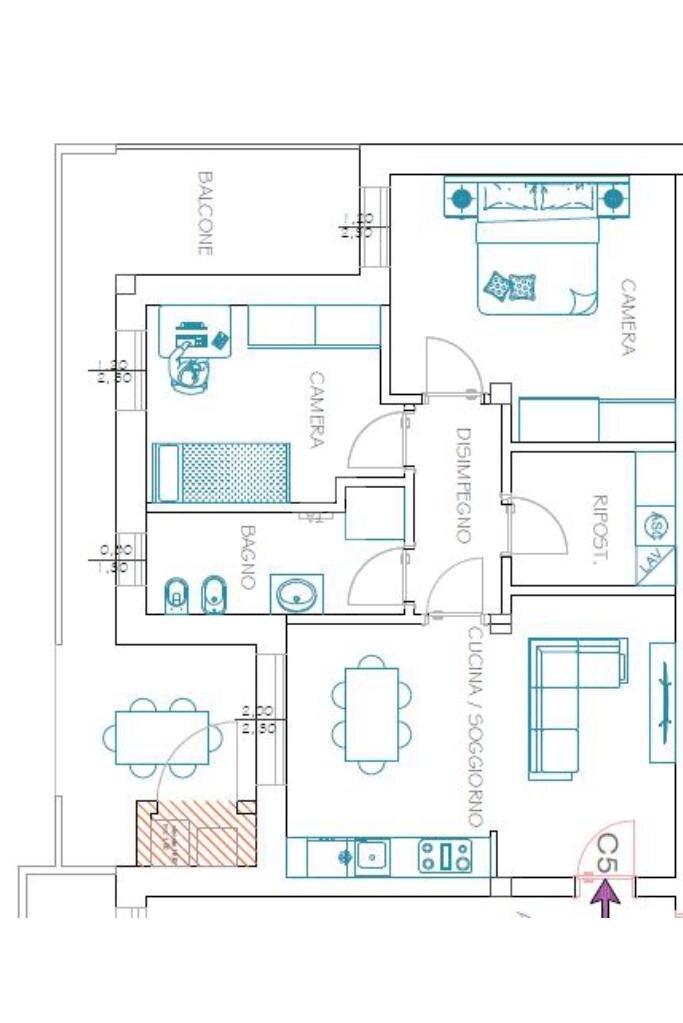 Trilocale Via Fabio Filzi, Castelfranco Emilia - planimetria 1