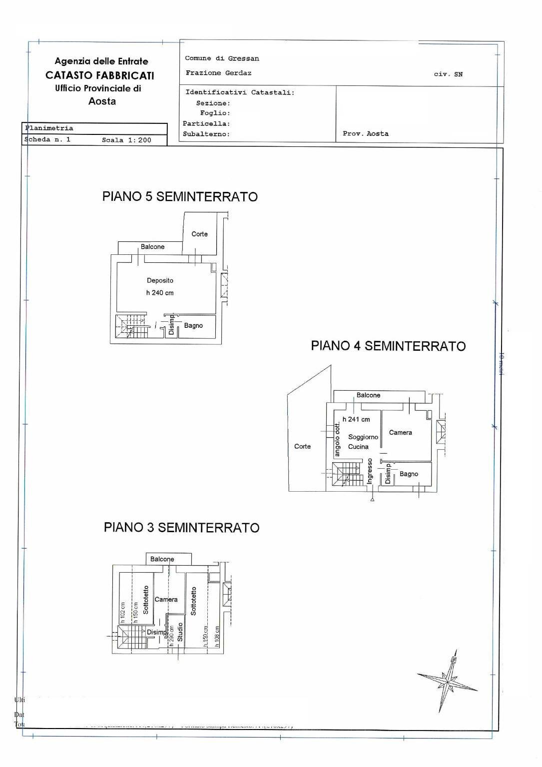 Terraced Villa Frazione Gerdaz, Gressan - floor plans 1