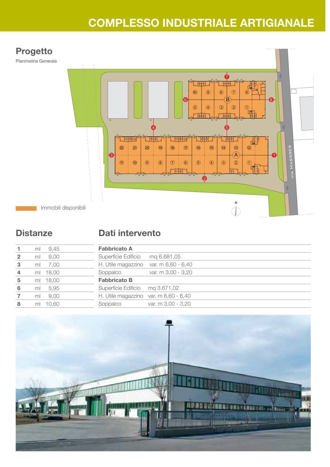 Capannone via Masieres, San Quirino - planimetria 1