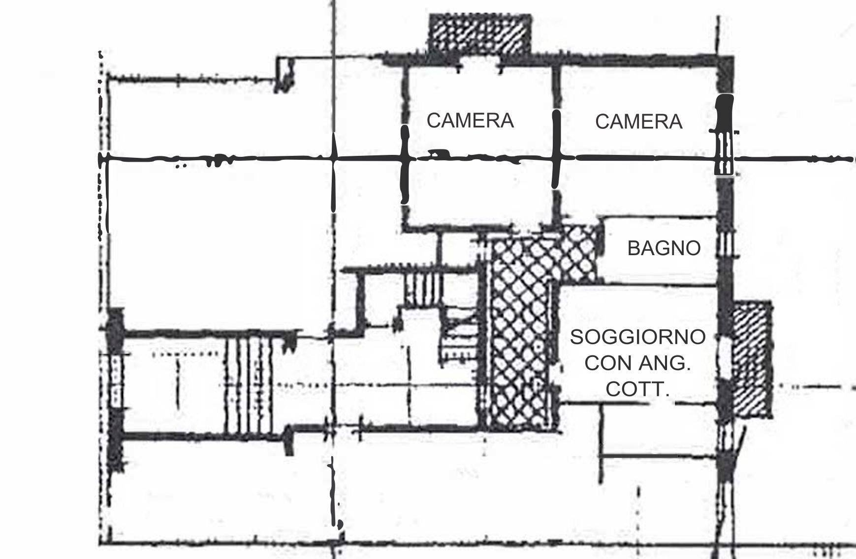 Trilocale via Valdossola, Bologna (zona Costa Saragozza) - planimetria 1