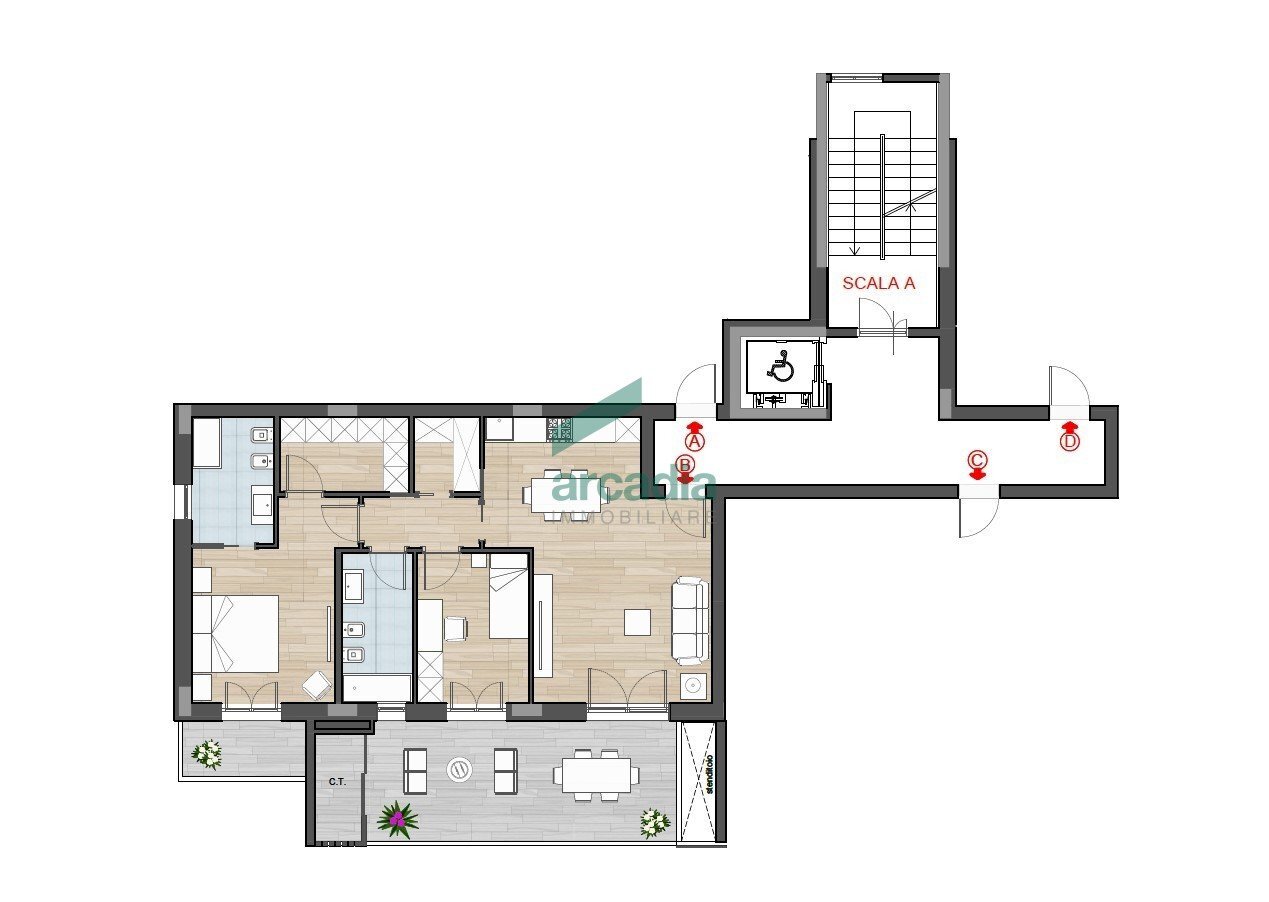 planimetria - Three-room apartment Via Giuseppe Sangiorgi 3, Bari - floor plans 1