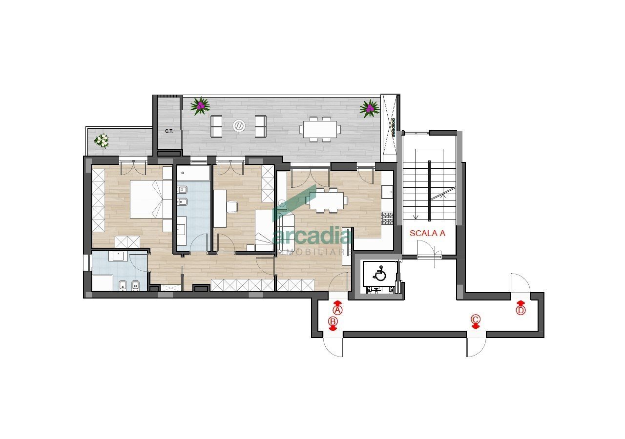 Planimetria - Three-room apartment Via Giuseppe Sangiorgi 2, Bari - floor plans 1