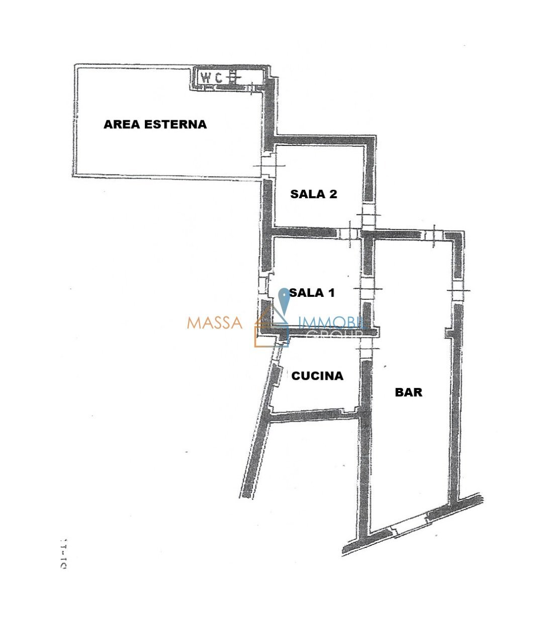 Planimetria Bar.jpg - Locale Commerciale Piazza Duomo 3, Massa - planimetria 1