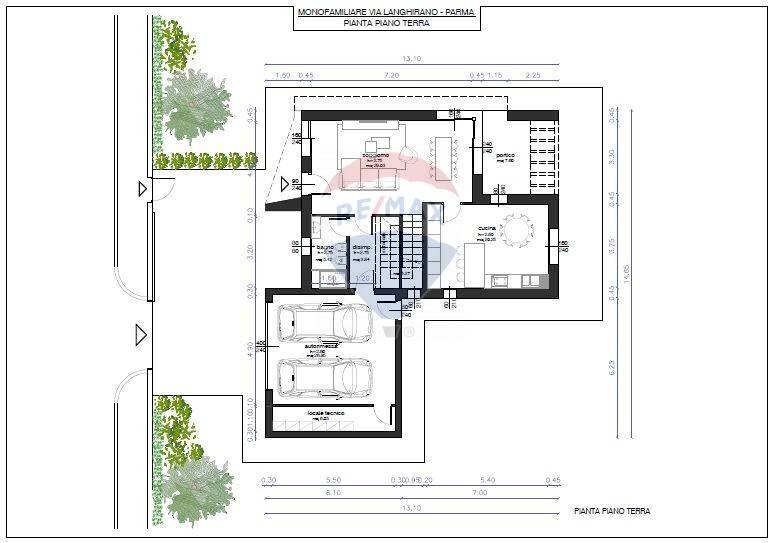 PLANIMETRIA PIANO TERRA - Independent house STRADA LANGHIRANO, Parma - floor plans 1