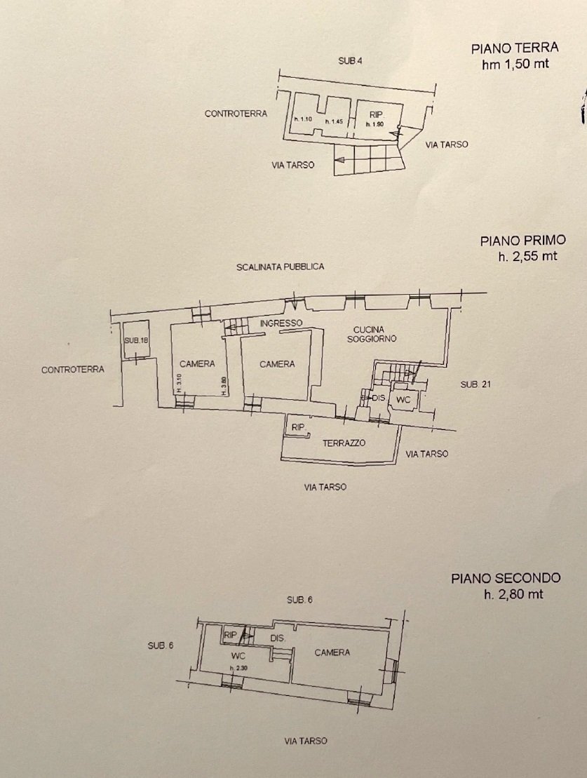 Four-room apartment Località Setta, Framura - floor plans 1