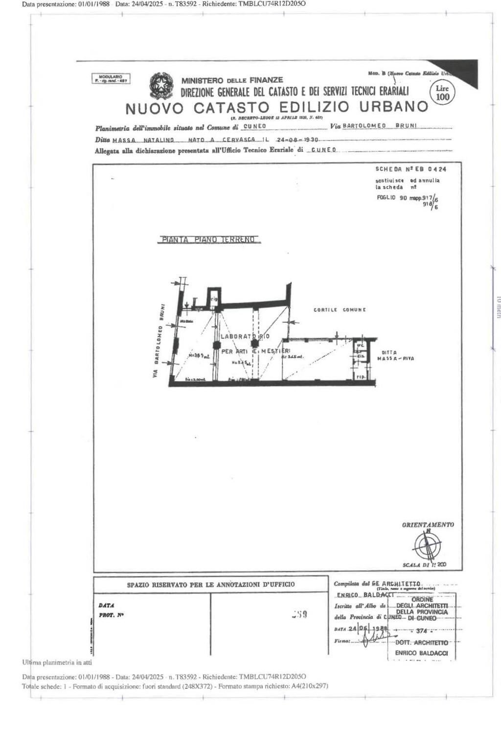 Negozio via Bartolomeo Bruni, 3, Cuneo (zona Centro) - planimetria 1