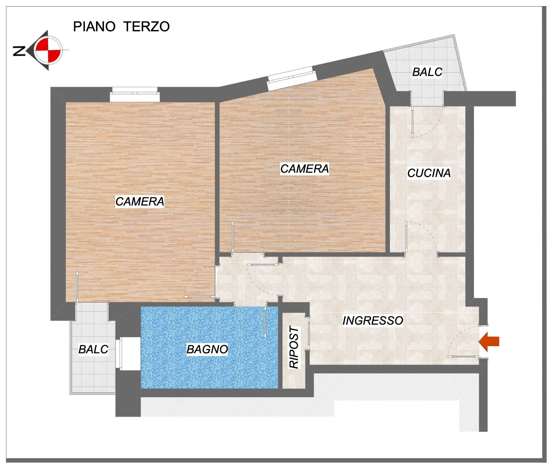 Trilocale via Caduti per la Libertà, Torre Pellice - planimetria 1