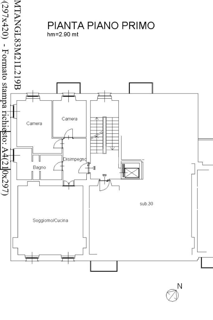 Quadrilocale Via Giosuè Carducci, Druento - planimetria 1
