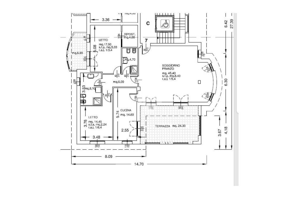 Four-room apartment Via Carlo Collodi, Marano sul Panaro - floor plans 1