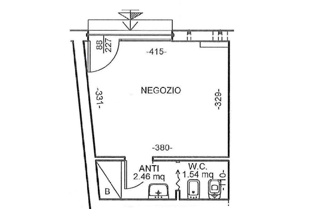 Negozio via Mario Bastia, Bologna (zona Costa Saragozza) - planimetria 1