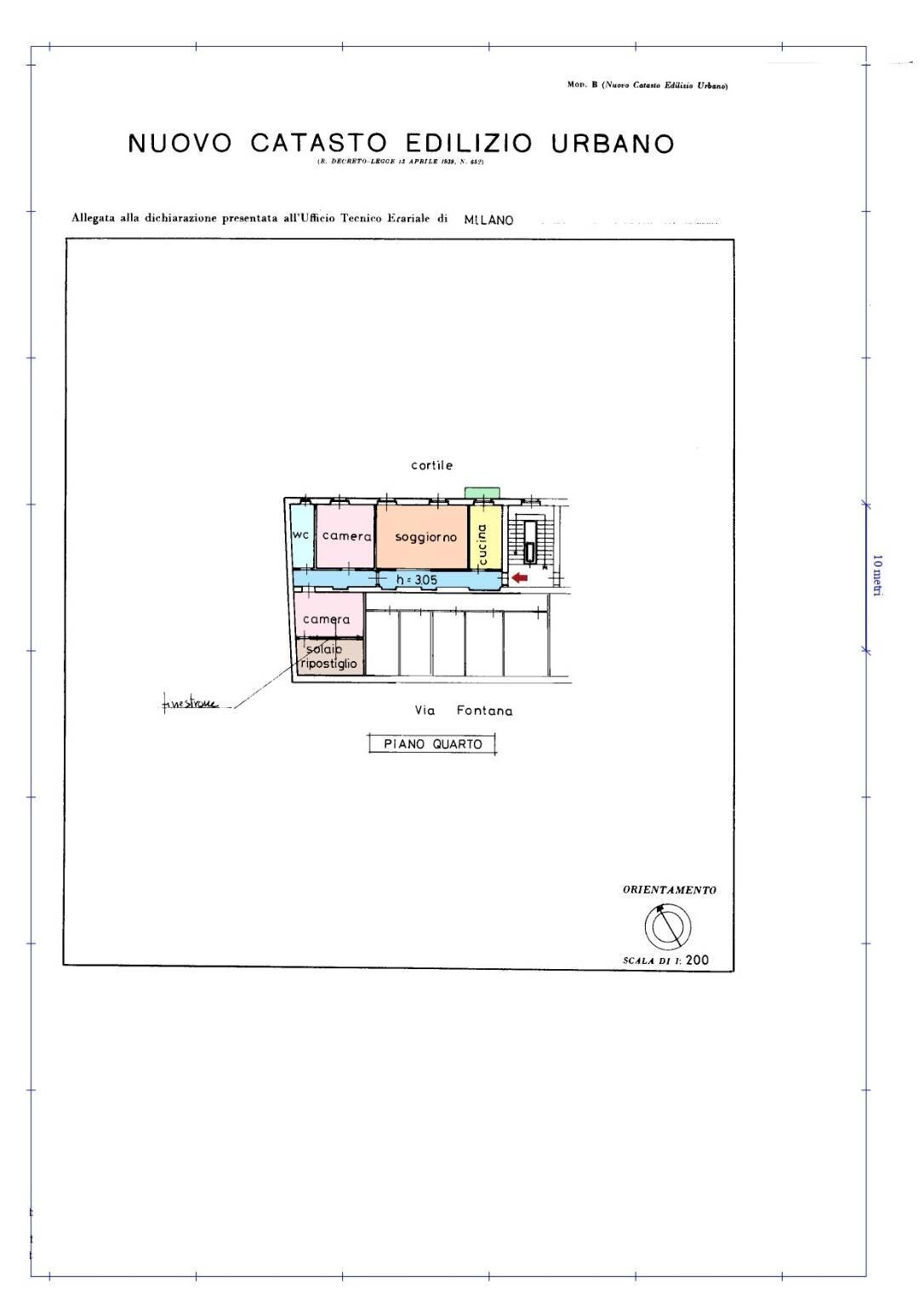 Four-room apartment via Fontana, Milano - floor plans 1