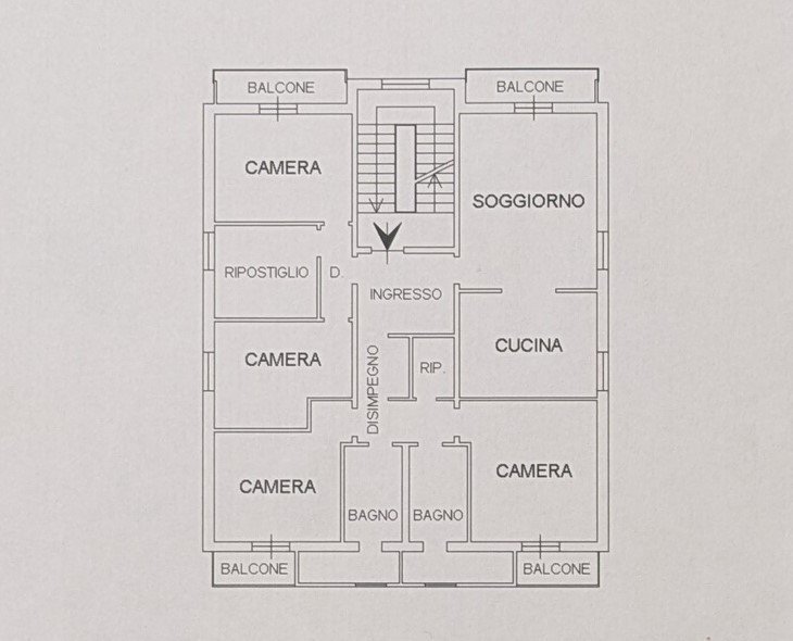 Apartment via Fratelli Pinardi, 25, Bologna (neighborhood Corticella) - floor plans 1