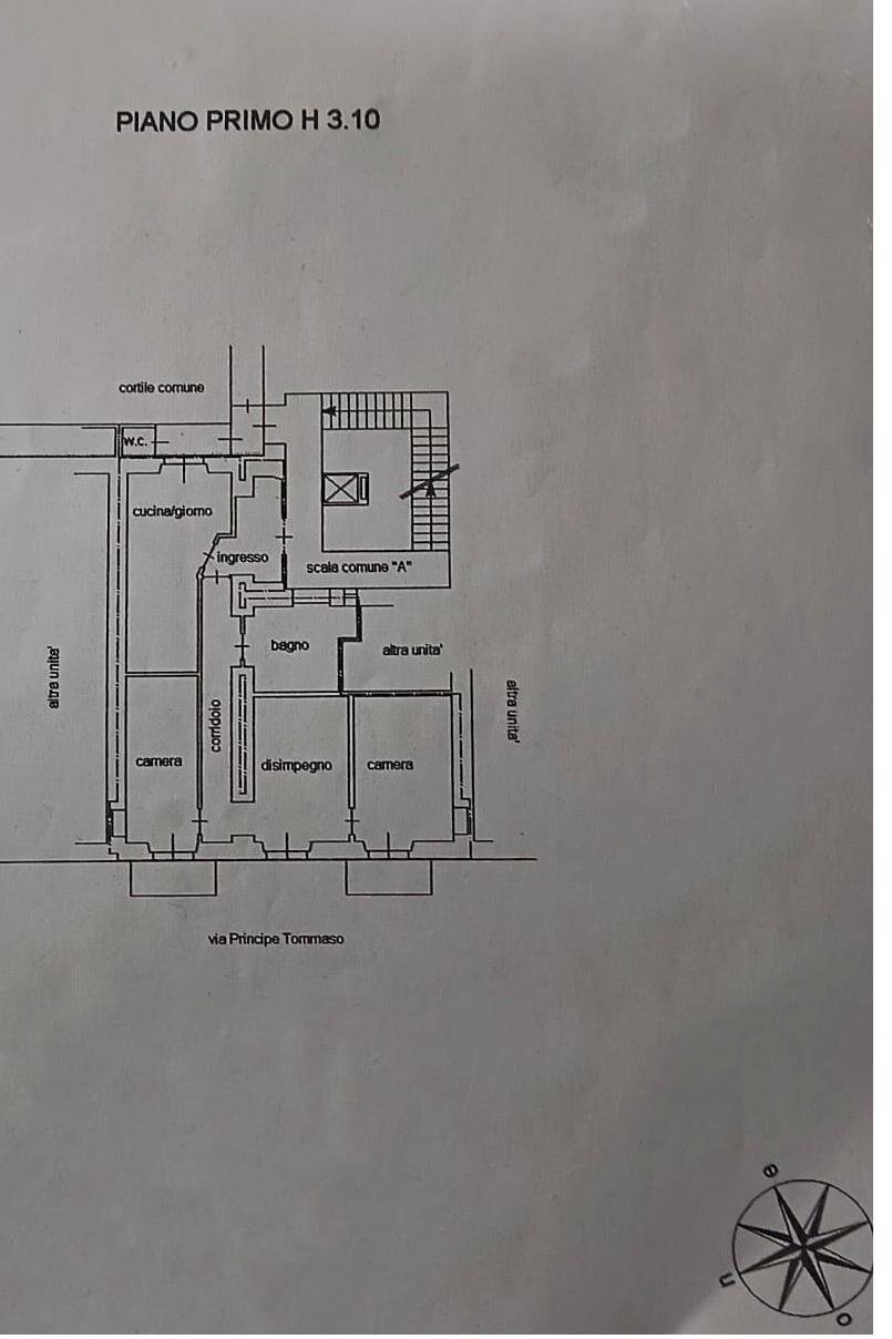 Quadrilocale via Principe Tommaso, 21, Torino (zona San Salvario) - planimetria 1