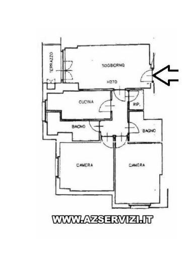 Trilocale via del Macello, Perugia - planimetria 1