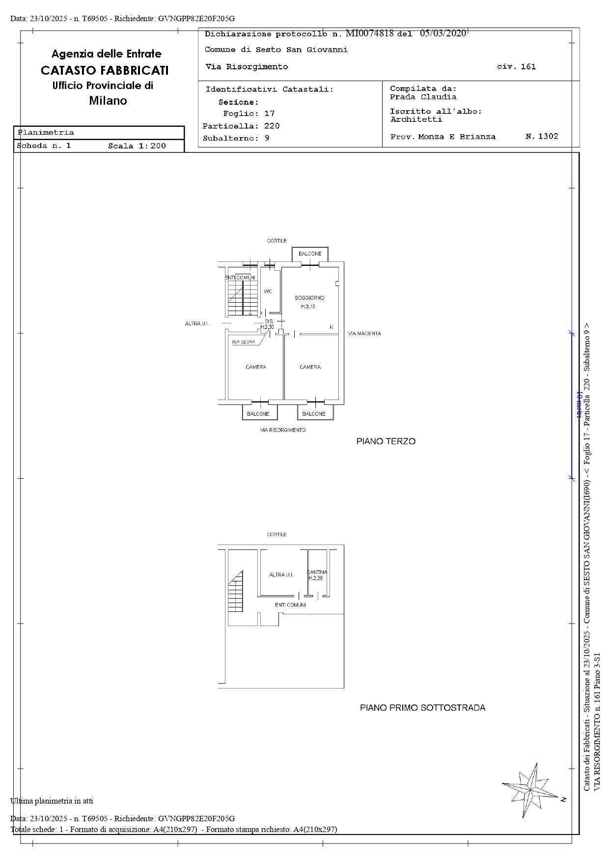 Pianta 2D - Three-room apartment Via Risorgimento
 
161, Sesto San Giovanni - floor plans 1