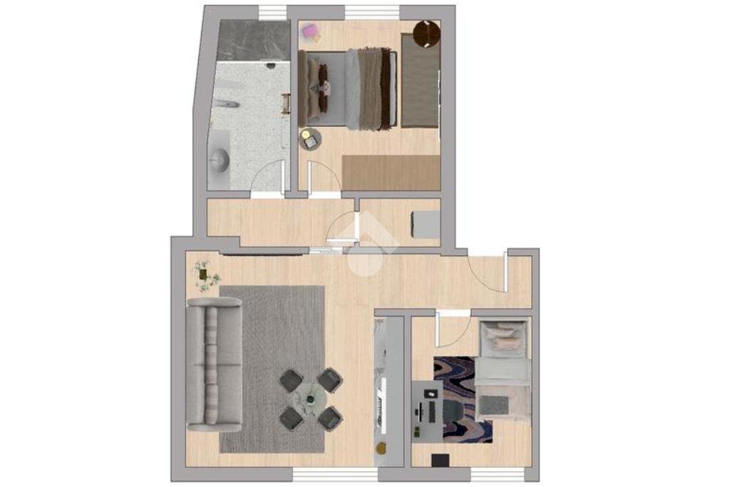 Three-room apartment Via Monte Popera, Milano (neighborhood Rogoredo) - floor plans 1