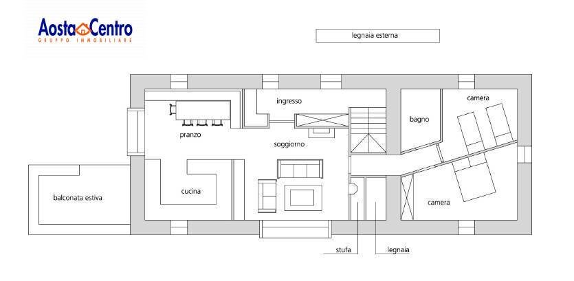 Foto 17 - Baita Località Orgères, La Thuile - planimetria 1