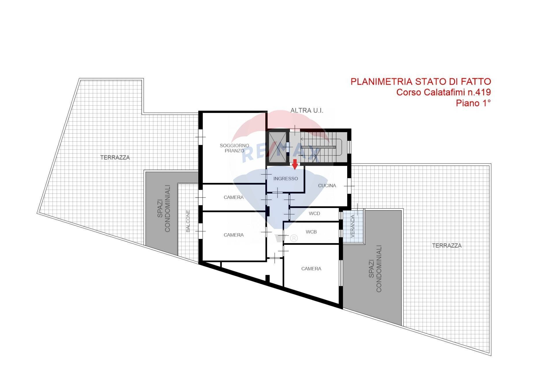 Pianta 2D - Quadrilocale Corso Calatafimi
 
419, Palermo - planimetria 1