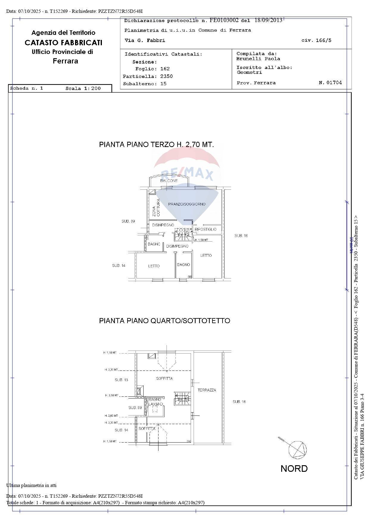 Pianta 2D - Appartamento Via Giuseppe Fabbri
 
166, Ferrara - planimetria 1