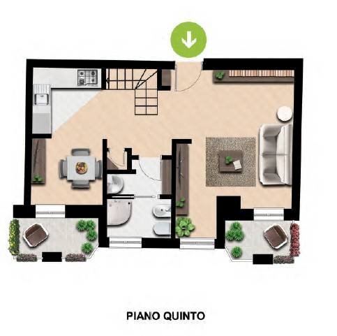 Foto 4 - Three-room apartment Corso Unione Sovietica
 
252 Bis/12, Torino - floor plans 1