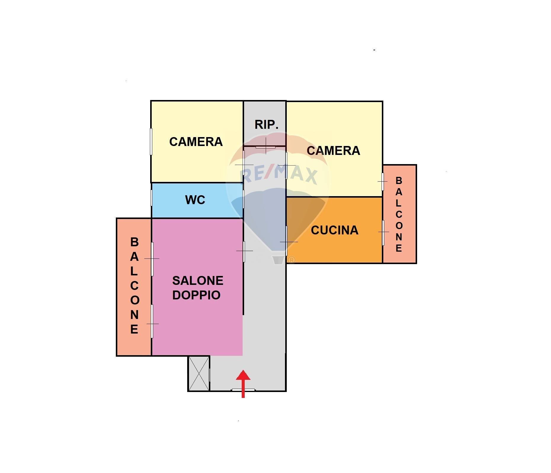 Pianta 2D - Quadrilocale Via Vincenzo Gambardella, Torre Annunziata - planimetria 1