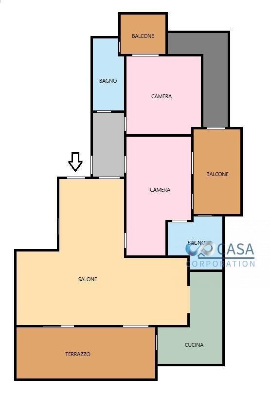 Foto 41 - Trilocale Via Genazzano, Roma - planimetria 1