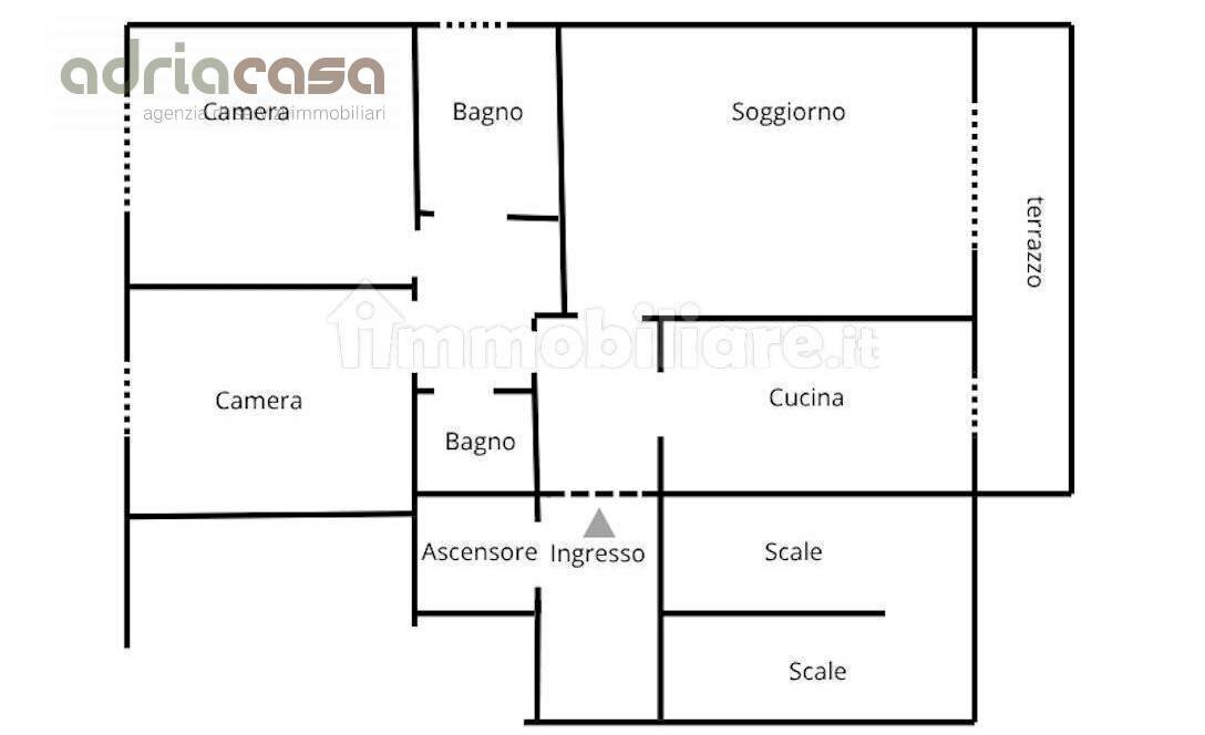 Foto 10 - Quadrilocale Viale Gramsci, Misano Adriatico - planimetria 1