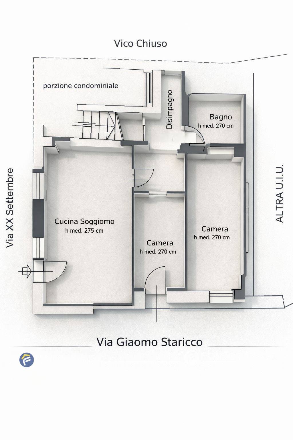 Foto 20 - Trilocale Via XX Settembre
 
12, Borgio Verezzi - planimetria 1