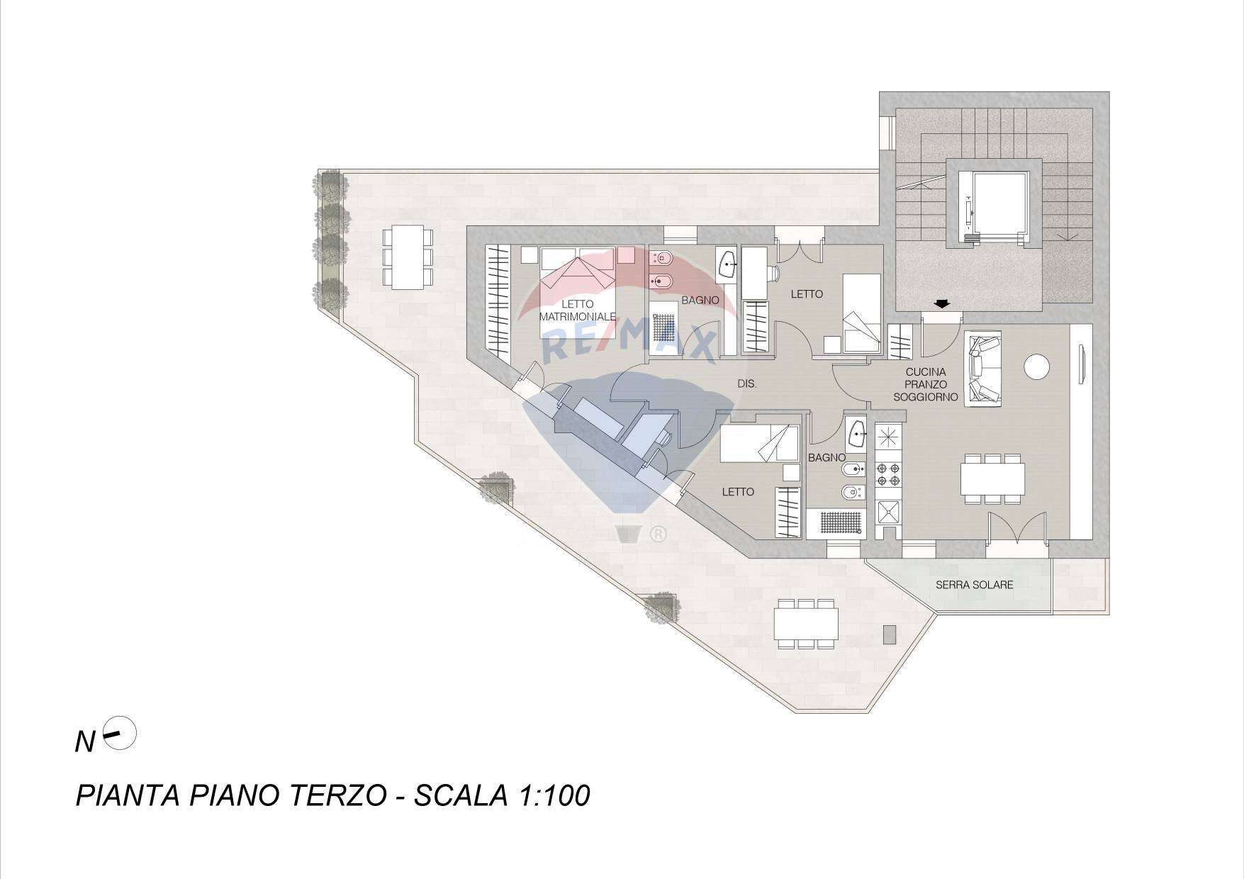 Pianta 2D - Four-room apartment via di Torre a Mare Mazzini Giuseppe
 
30, Bari - floor plans 1