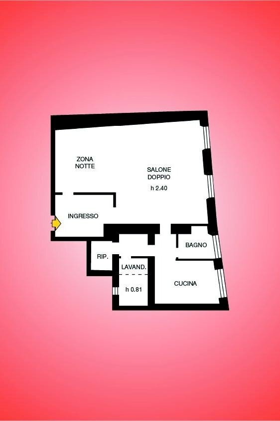 Quadrilocale salita Pollaiuoli, Genova (zona Centro Storico) - planimetria 1