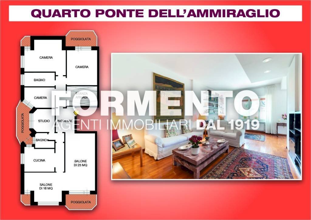 Planimetria - Appartamento viale Ponte dell'Ammiraglio, Genova (zona Quarto) - foto 1