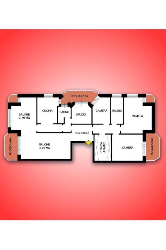 Appartamento viale Ponte dell'Ammiraglio, Genova (zona Quarto) - planimetria 1