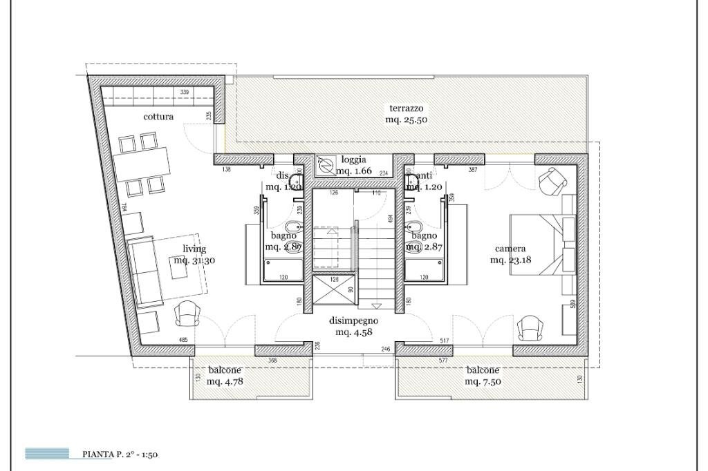 Trilocale Viale Paolo Toscanelli, Rimini - planimetria 1