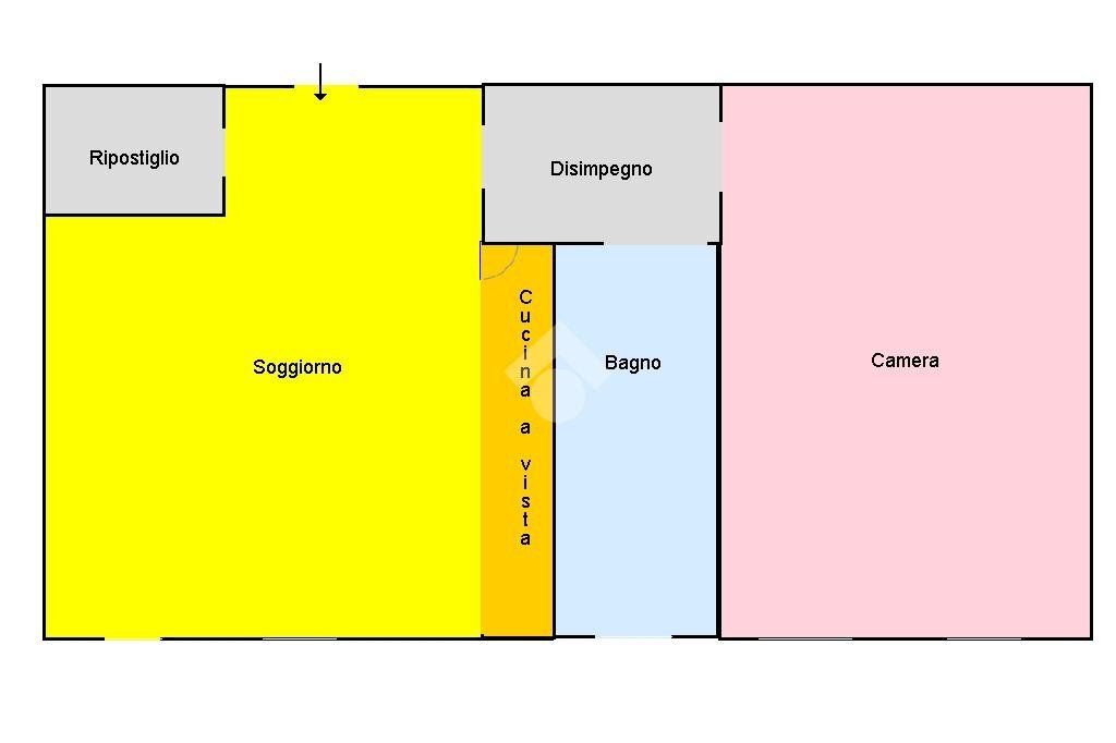 Bilocale Via Lorenteggio, Milano (zona Giambellino) - planimetria 1
