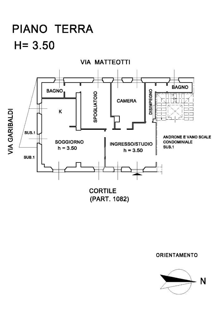 Quadrilocale Via Giuseppe Garibaldi, Frugarolo - planimetria 1