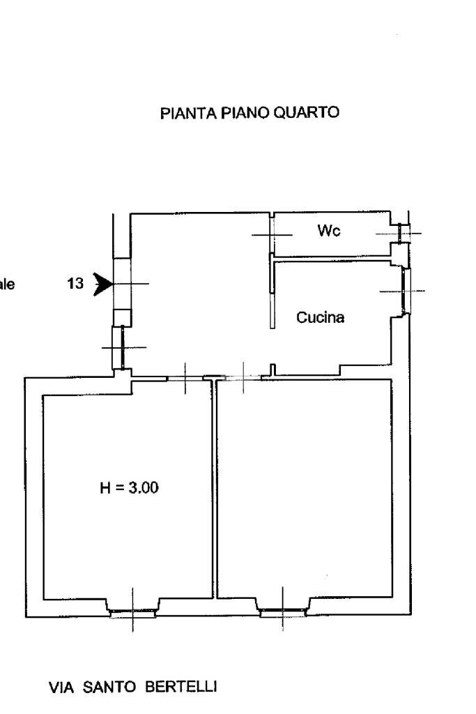 Appartamento Via Santo Bertelli, Genova (zona Sampierdarena) - planimetria 1