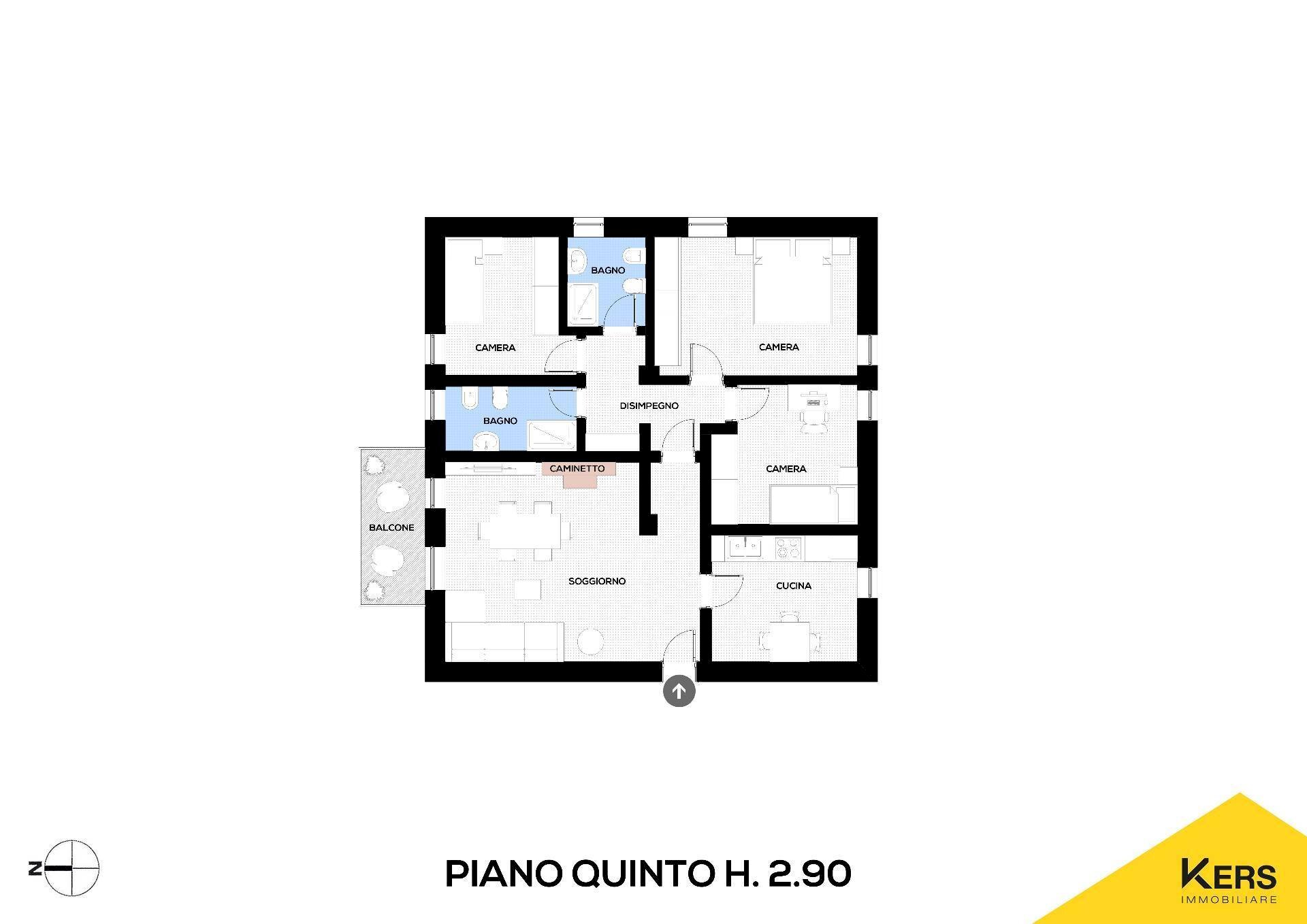 Foto 55 - Quadrilocale Via Dei Canzi, Milano - planimetria 1