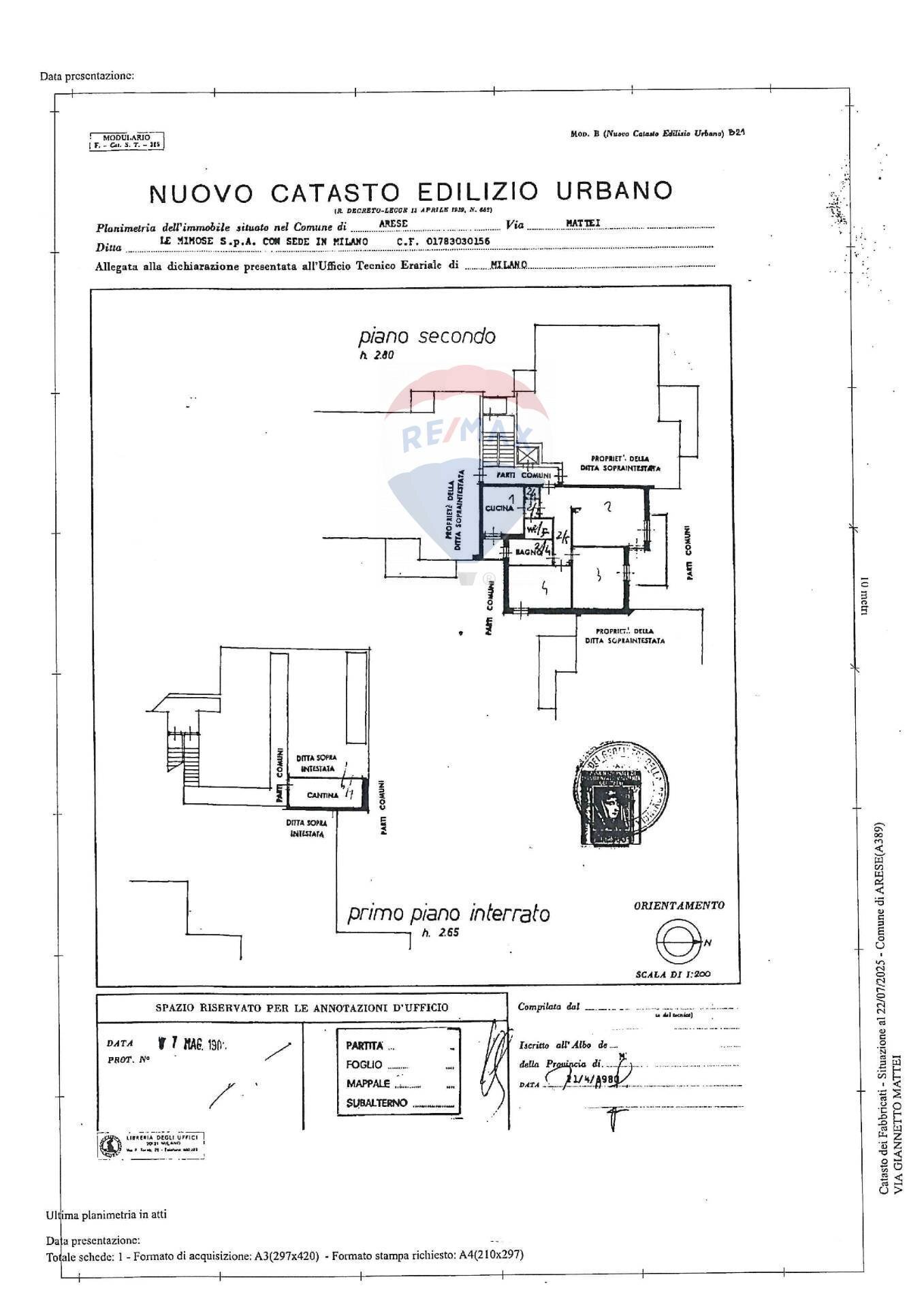 Pianta 2D - Trilocale Via Mattei
 
64, Arese - planimetria 1