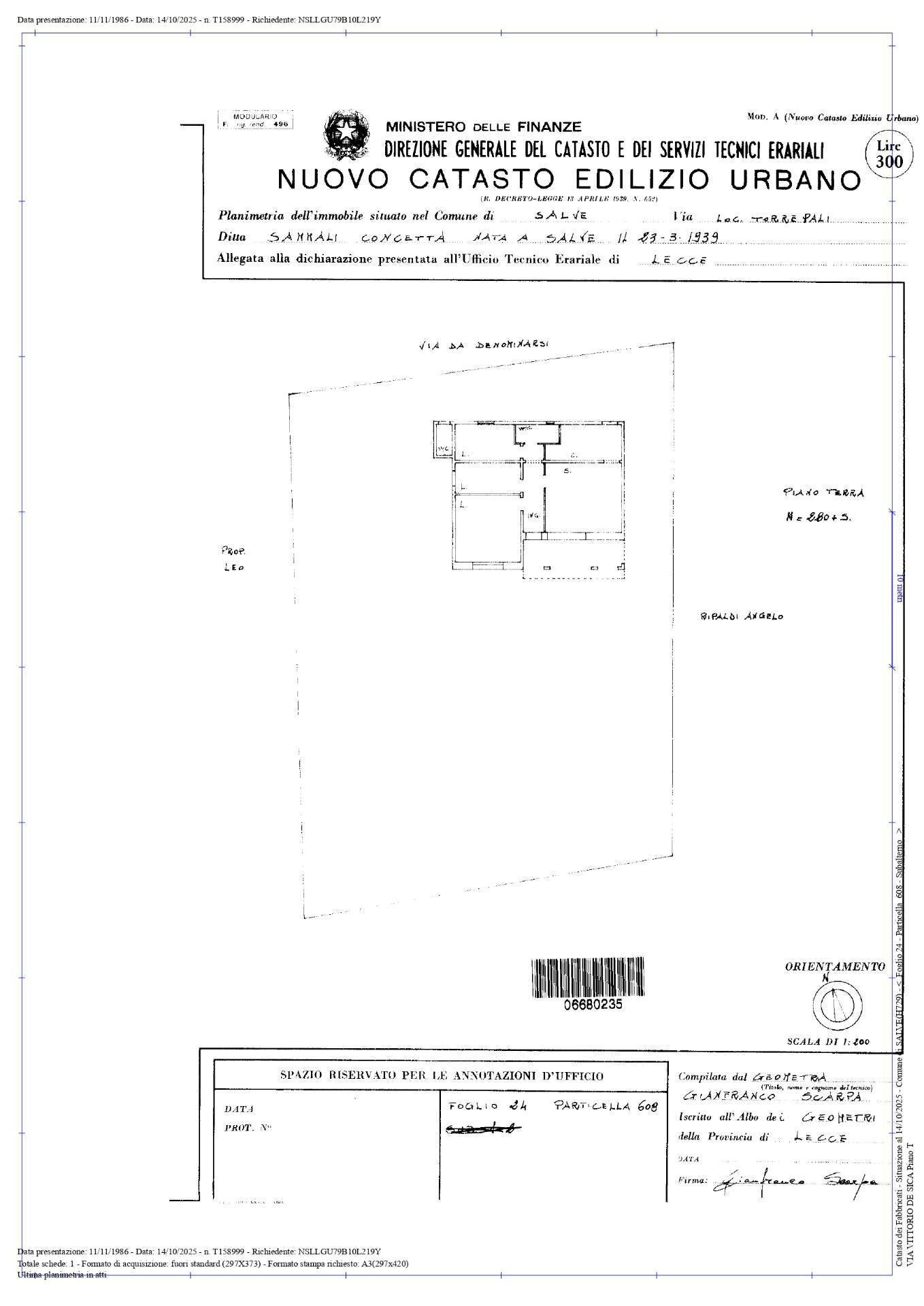 Foto 24 - Villa Via Vittorio de Sica
 
17, Salve - planimetria 1