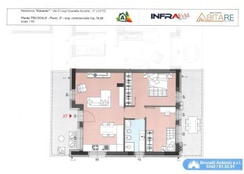 Planimetria - Trilocale via Don Guanella, 9, Sondrio - foto 1