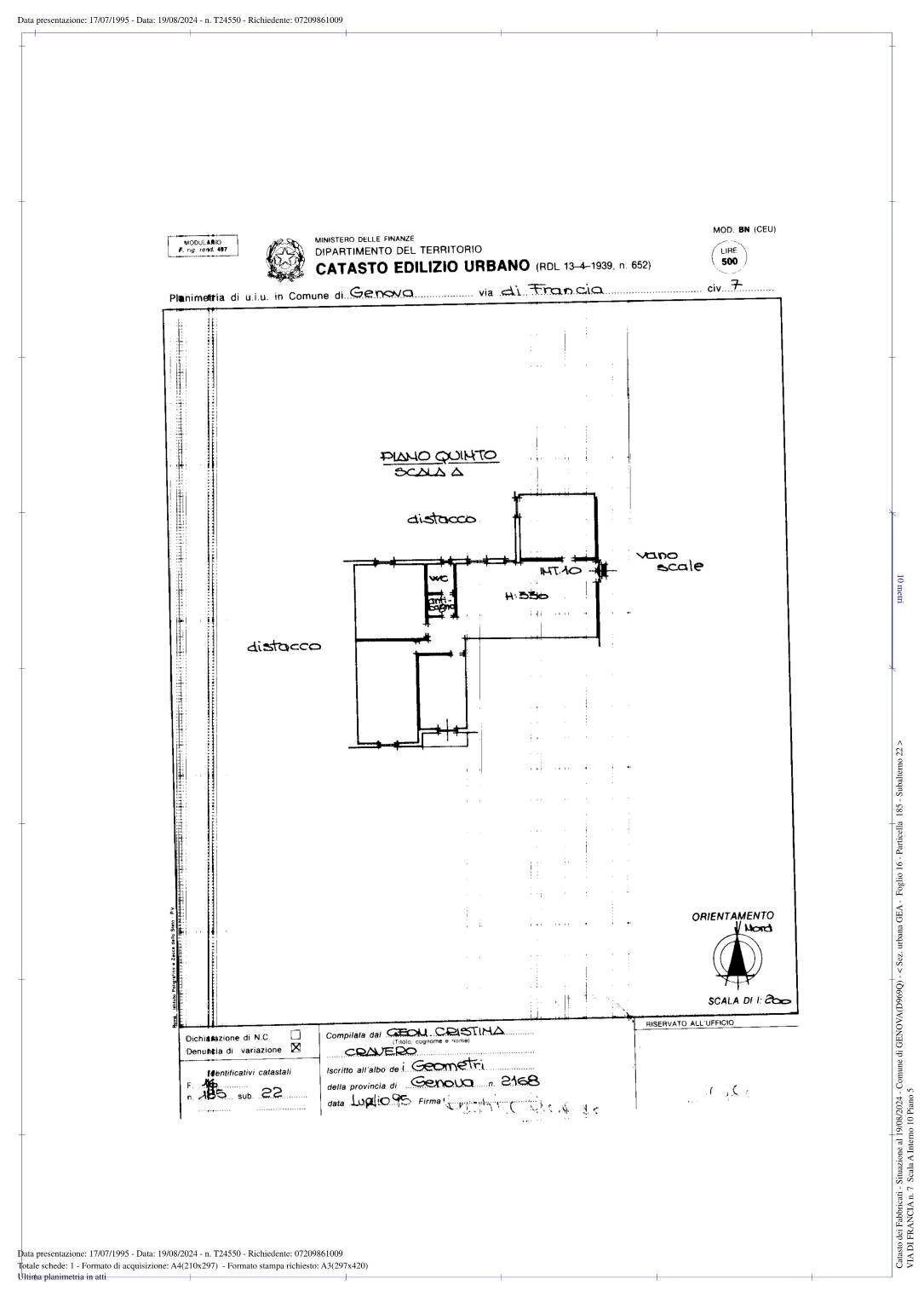 Apartment via Antonio Cantore, 8, Genova (neighborhood Sampierdarena) - floor plans 1