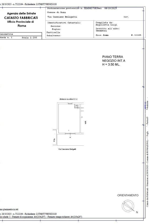 Shop via Cassiano Beligatti, Roma - floor plans 1