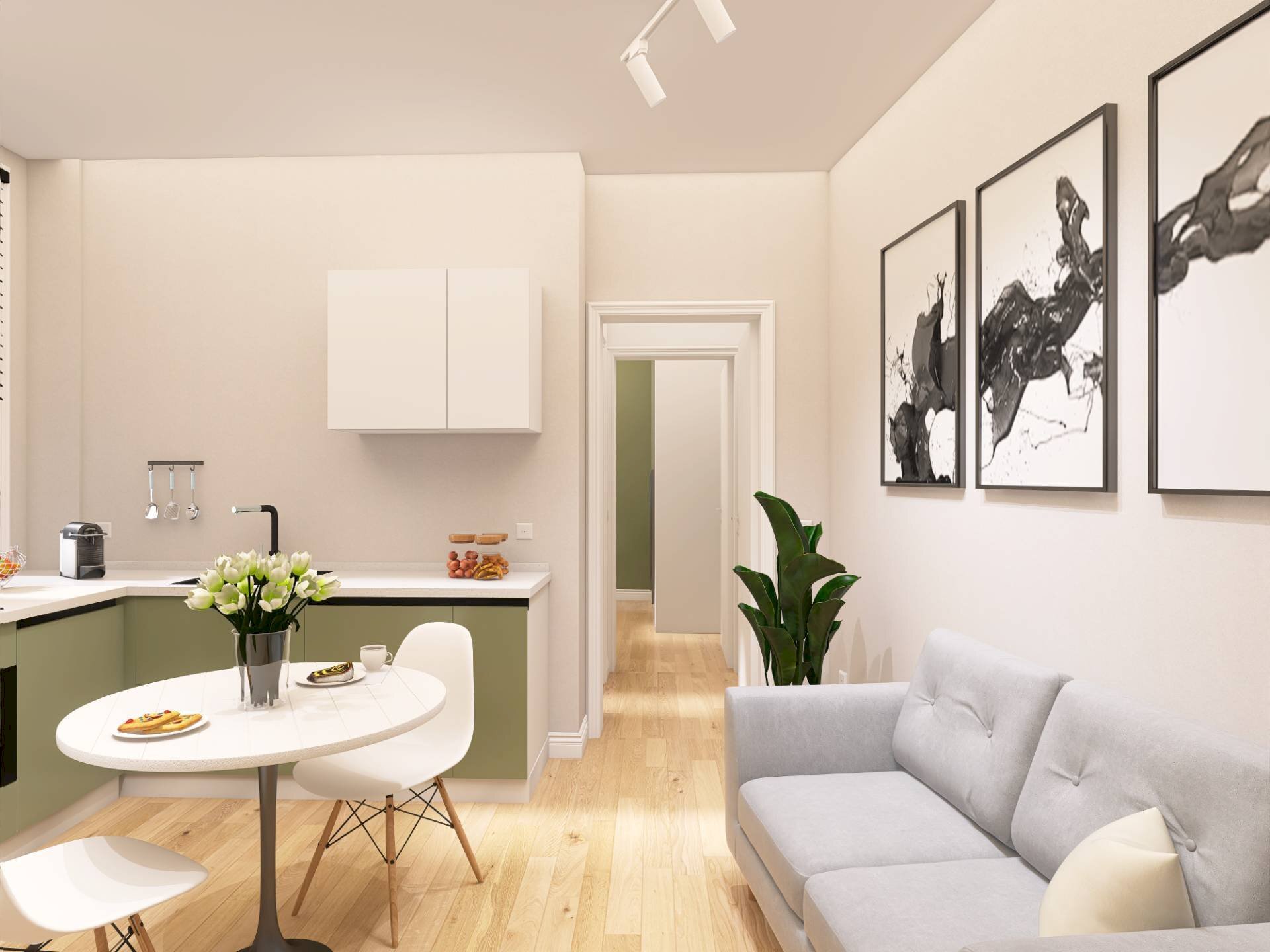 Soggiorno con cucina a vista - Two-room apartment VIA FIRENZE
 
25, Sesto San Giovanni - photo 3