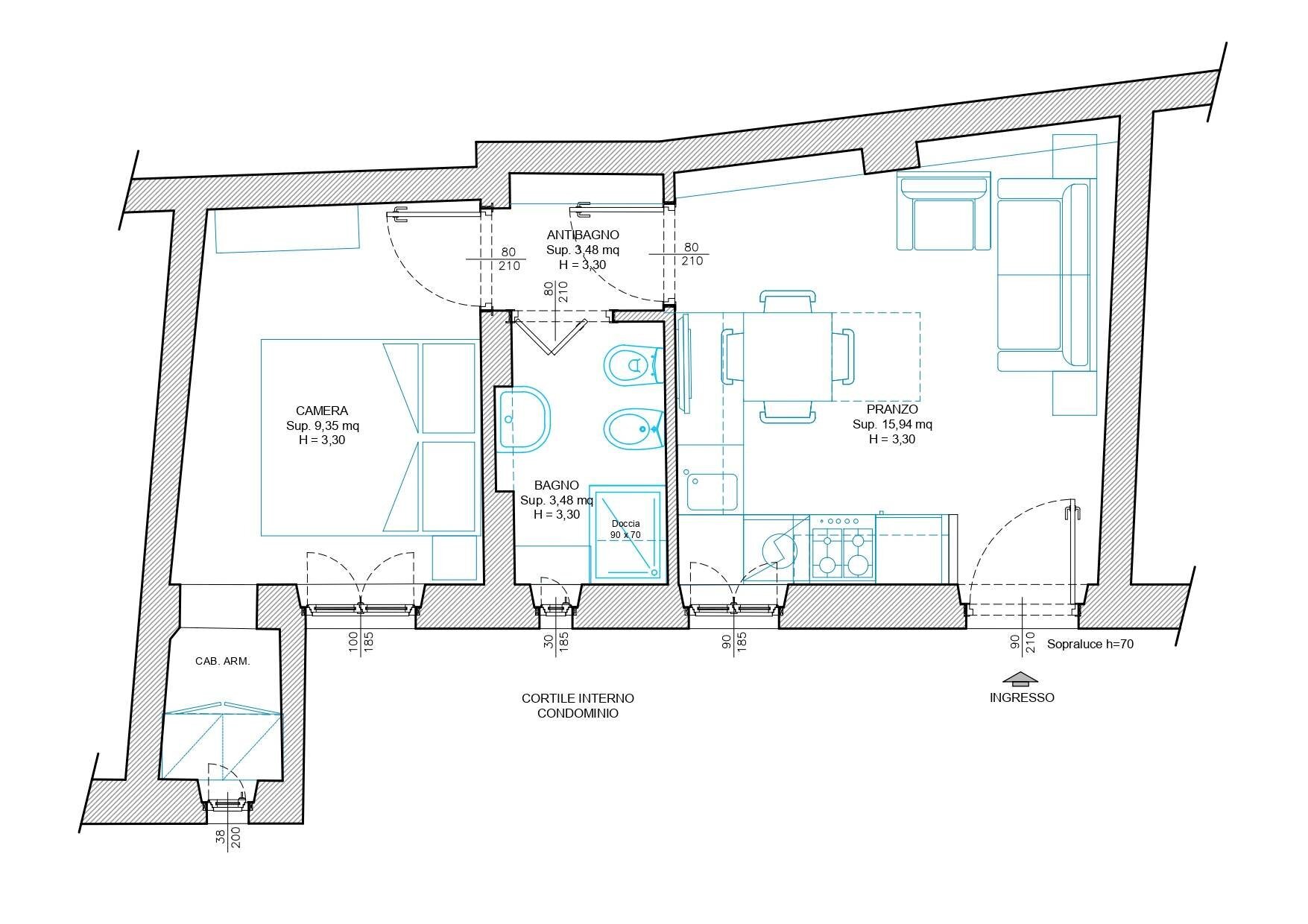 Planimetria - Two-room apartment VIA FIRENZE
 
25, Sesto San Giovanni - floor plans 1